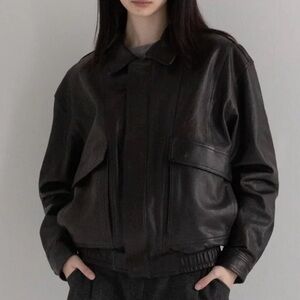 Leather Bomber Jacket - NEW